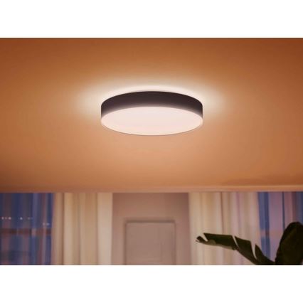 Philips - LED Aptumšojama griestu lampa Hue ENRAVE LED/33,5W/230V 2200-6500K d. 425 mm melna + tālvadības pults