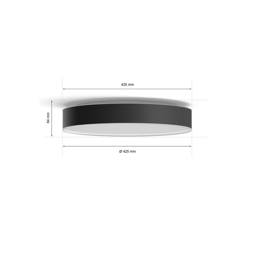 Philips - LED Aptumšojama griestu lampa Hue ENRAVE LED/33,5W/230V 2200-6500K d. 425 mm melna + tālvadības pults