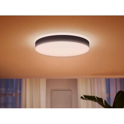 Philips - LED Aptumšojama griestu lampa Hue ENRAVE LED/48W/230V 2200-6500K d. 551 mm melna + tālvadības pults