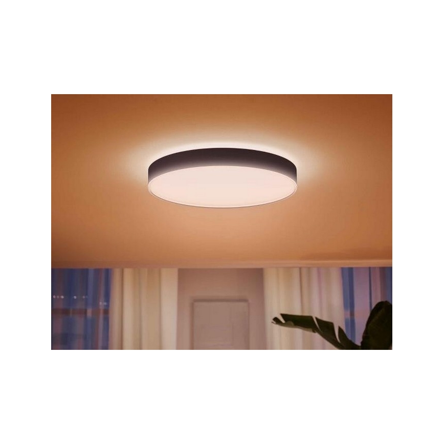 Philips - LED Aptumšojama griestu lampa Hue ENRAVE LED/48W/230V 2200-6500K d. 551 mm melna + tālvadības pults