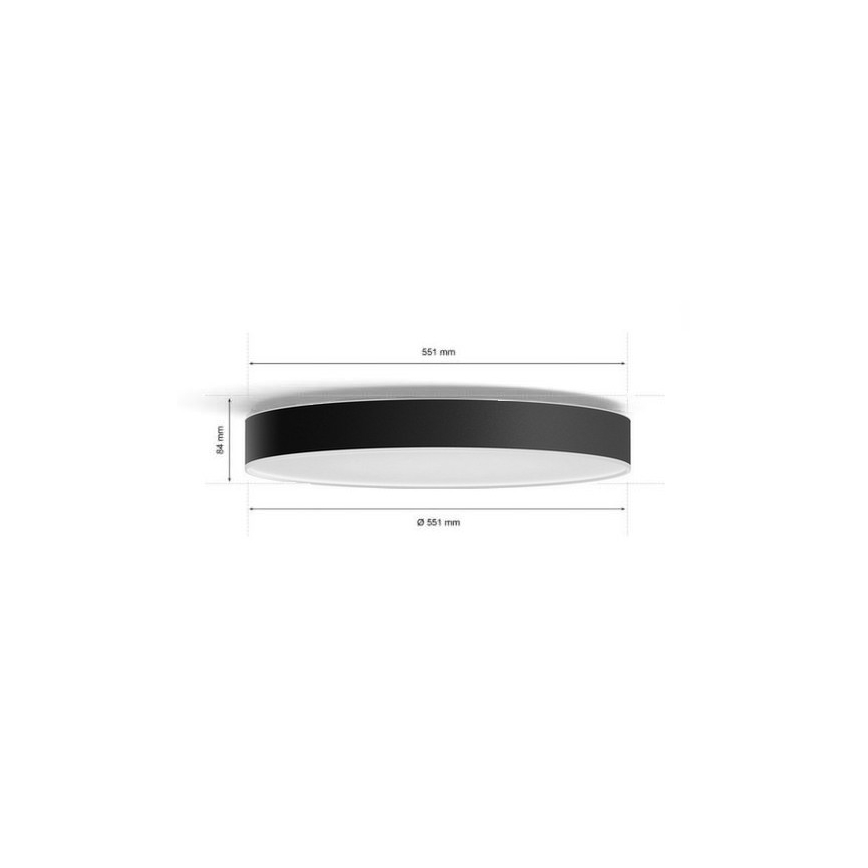 Philips - LED Aptumšojama griestu lampa Hue ENRAVE LED/48W/230V 2200-6500K d. 551 mm melna + tālvadības pults