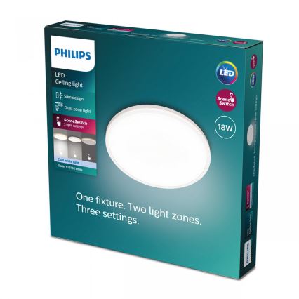 Philips - LED Aptumšojama griestu lampa SCENE SWITCH LED/18W/230V d. 30 cm 4000K balta