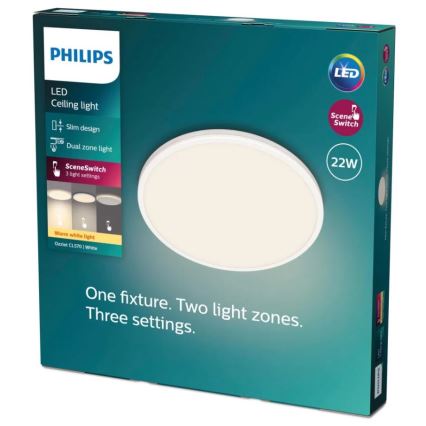 Philips - LED Aptumšojama griestu lampa SCENE SWITCH LED/22W/230V d. 40 cm 2700K balta