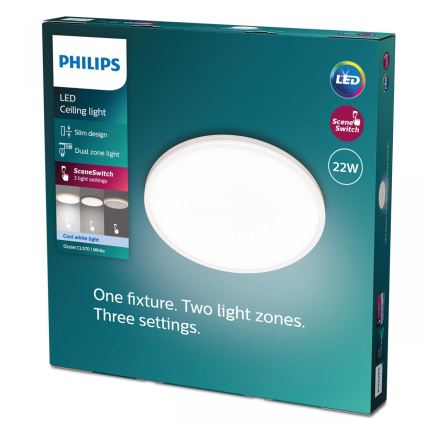 Philips - LED Aptumšojama griestu lampa SCENE SWITCH LED/22W/230V d. 40 cm 4000K balta