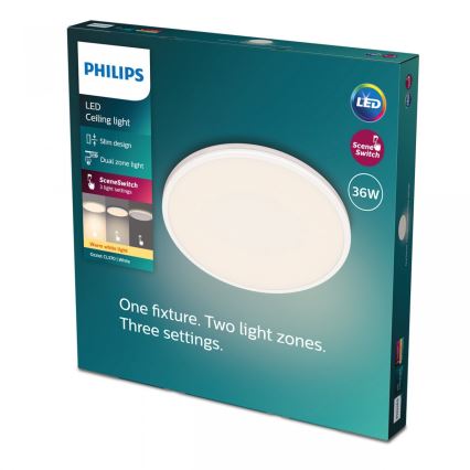 Philips - LED Aptumšojama griestu lampa SCENE SWITCH LED/36W/230V d. 50 cm 2700K balta