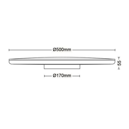 Philips - LED Aptumšojama griestu lampa SCENE SWITCH LED/36W/230V d. 50 cm 4000K melna