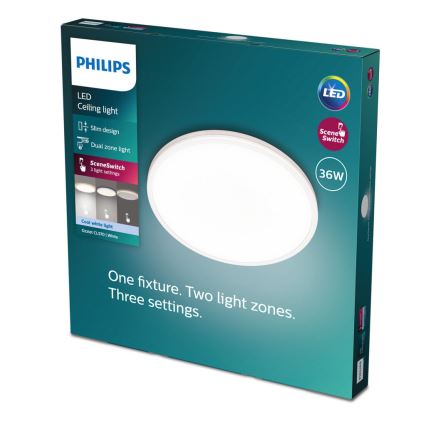 Philips - LED Aptumšojama griestu lampa SCENE SWITCH LED/36W/230V d. 50 cm 4000K balta