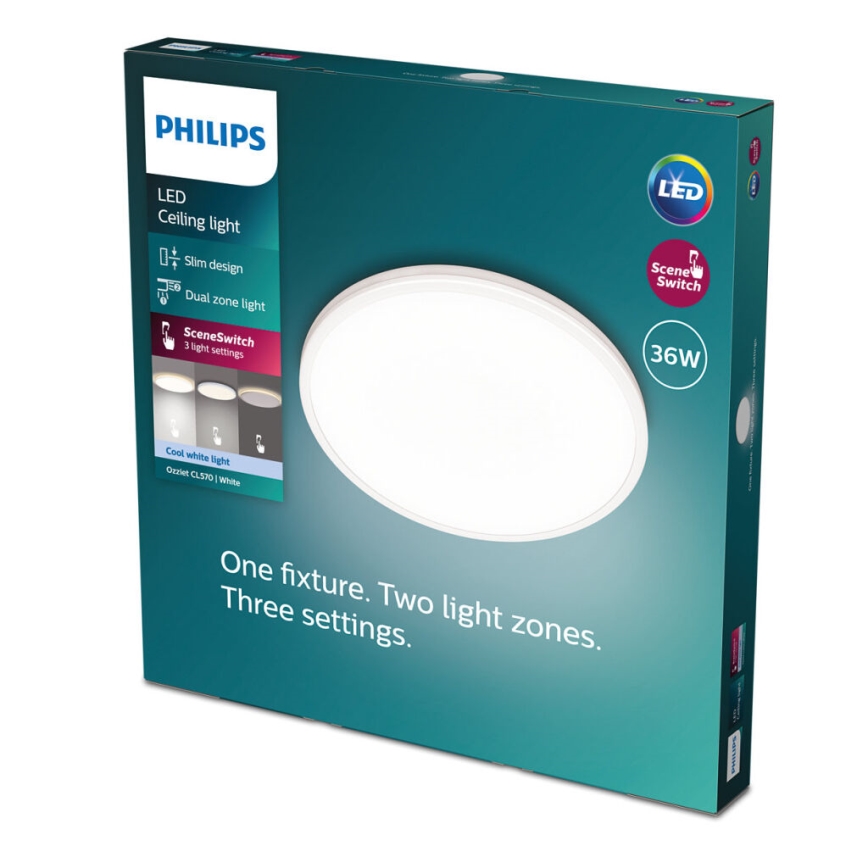 Philips - LED Aptumšojama griestu lampa SCENE SWITCH LED/36W/230V d. 50 cm 4000K balta