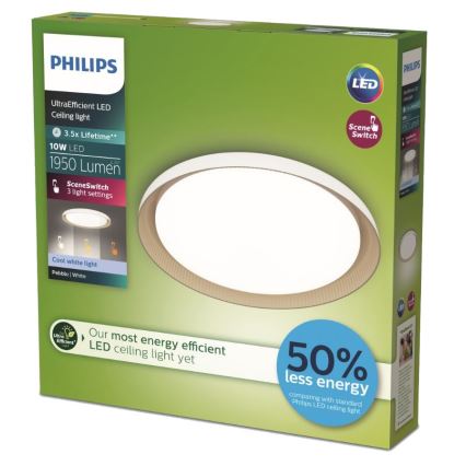 Philips - LED Aptumšojama griestu lampa PEBBLO SCENE SWITCH LED/10W/230V 4000K balta