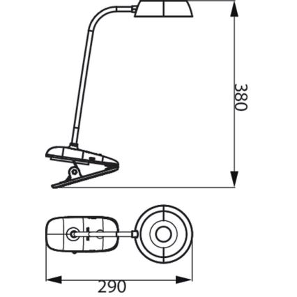 Philips - LED Aptumšojama lampa ar fiksatoru DONUTCLIP LED/3W/5V CRI 90 balta