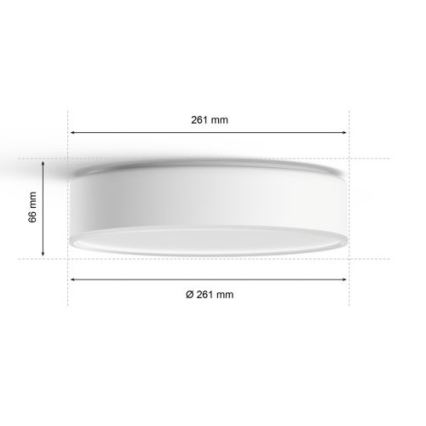 Philips - LED Aptumšojama griestu lampa Hue LED/9,6W/230V 2200–6500K d. 261 mm balta + tālvadības pults