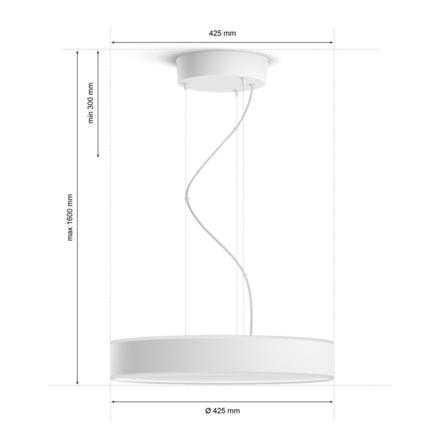 Philips - LED Aptumšojama lustra ar auklu Hue ENRAVE LED/33,5W/230V 2200-6500K balta