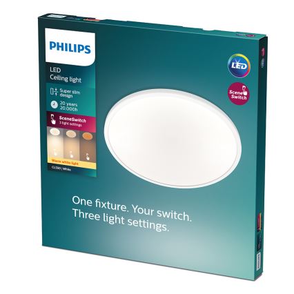 Philips - LED Aptumšojams griestu gaismeklis CLEAR 1xLED/18W/230V 2,700K