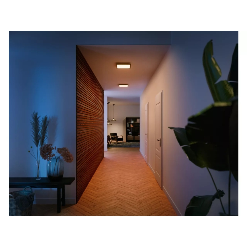 Philips - aptumšojams LED griestu gaismeklis Hue AURELLE LED/19W/230V 2200-6500K 30x30 cm melns