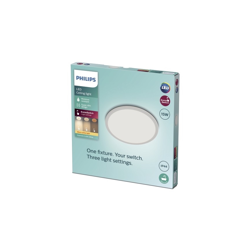 Philips - LED Aptumšojams griestu gaismeklis SCENE SWITCH LED/15W/230V IP44 2700K