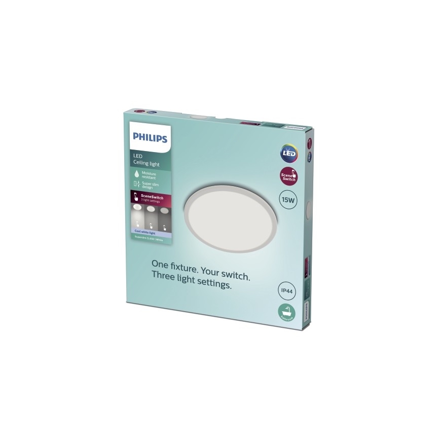 Philips - LED Aptumšojams griestu gaismeklis SCENE SWITCH LED/15W/230V IP44 4000K
