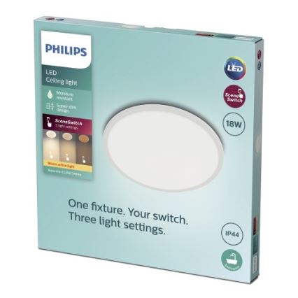 Philips - LED Aptumšojams griestu gaismeklis SCENE SWITCH LED/18W/230V IP44 2700K