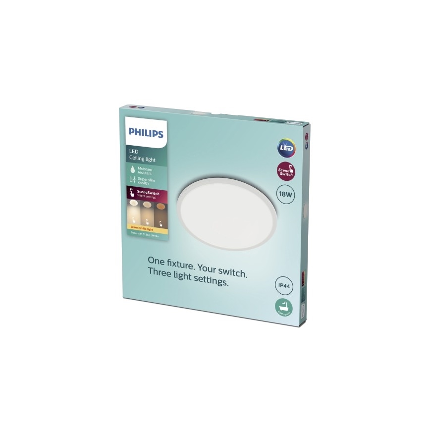 Philips - LED Aptumšojams griestu gaismeklis SCENE SWITCH LED/18W/230V IP44 2700K
