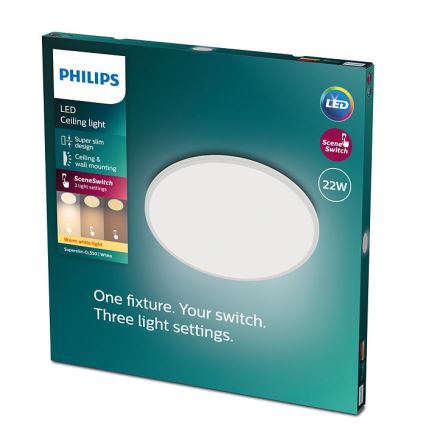 Philips - LED Aptumšojams griestu gaismeklis SCENE SWITCH LED/22W/230V