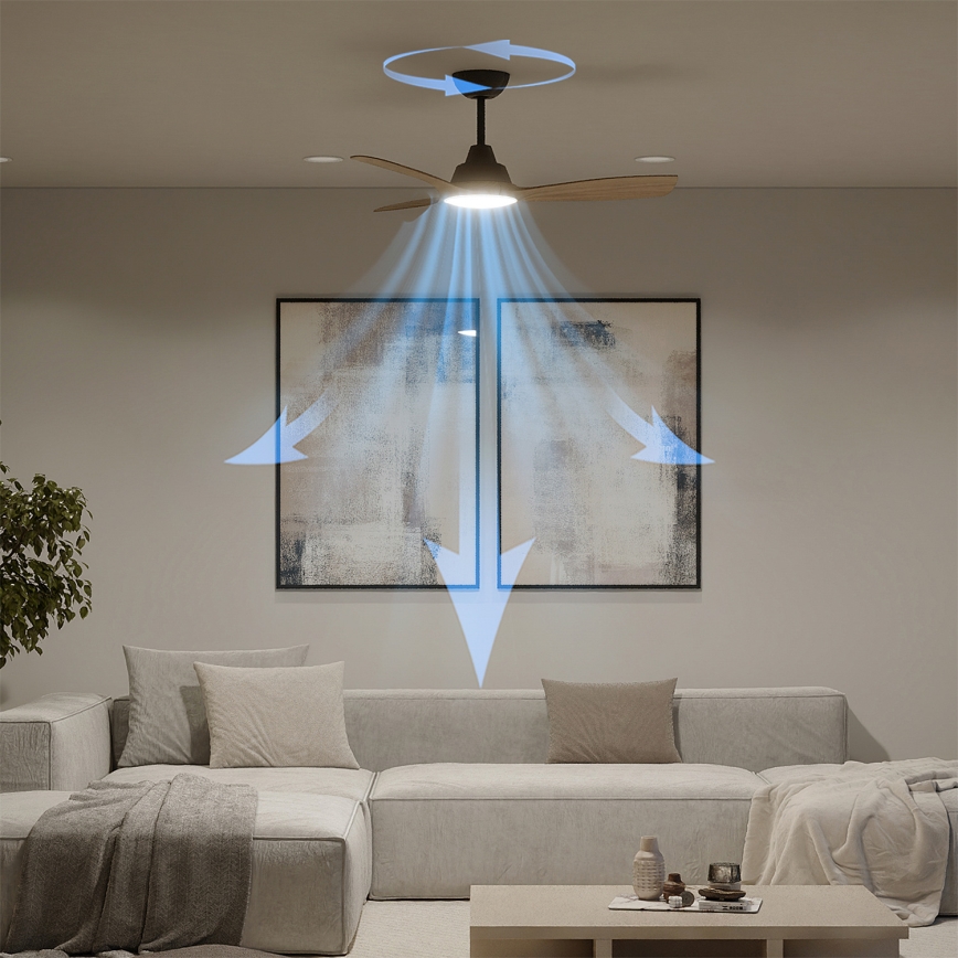 Philips - Griestu ventilators ar LED un regulējamu spilgtumu OLAS LED/24W/230V Ø 106 cm melns/brūns + tālvadības pults