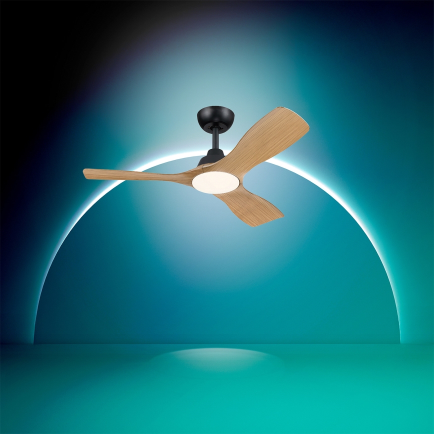 Philips - Griestu ventilators ar LED un regulējamu spilgtumu OLAS LED/24W/230V Ø 106 cm melns/brūns + tālvadības pults