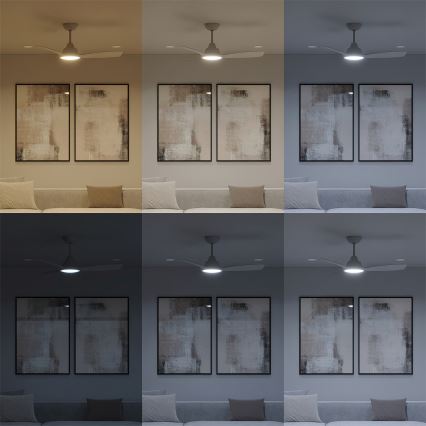Philips - LED aptumšojams griestu ventilators OLAS LED/24W/230V Ø 106 cm balts + tālvadības pults