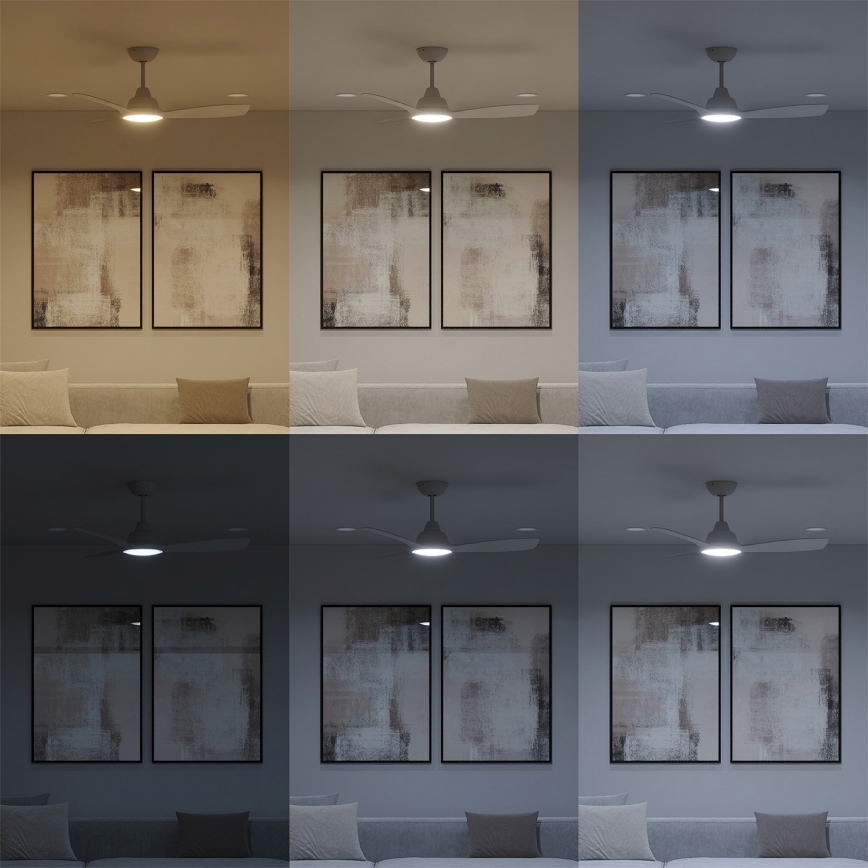 Philips - LED aptumšojams griestu ventilators OLAS LED/24W/230V Ø 106 cm balts + tālvadības pults