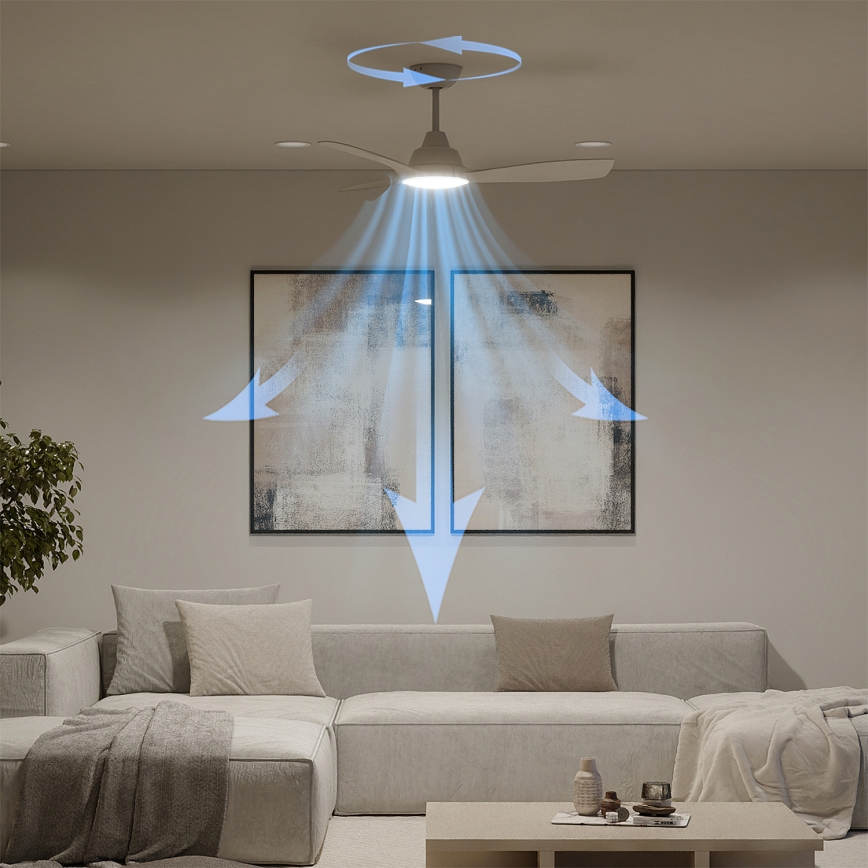 Philips - LED aptumšojams griestu ventilators OLAS LED/24W/230V Ø 106 cm balts + tālvadības pults