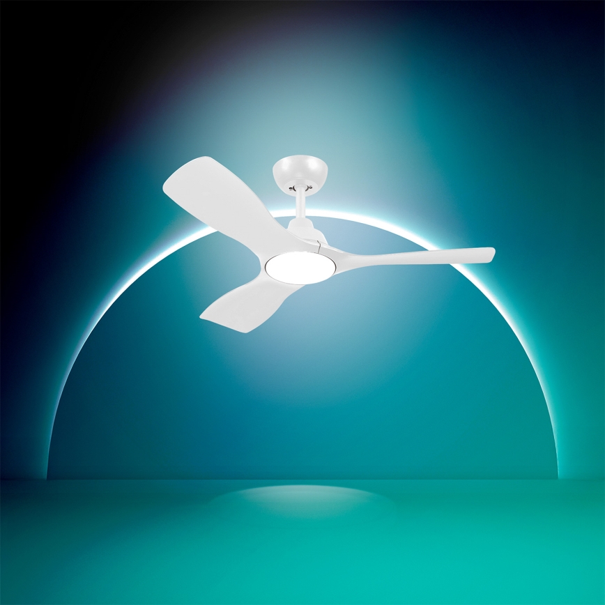 Philips - LED aptumšojams griestu ventilators OLAS LED/24W/230V Ø 106 cm balts + tālvadības pults
