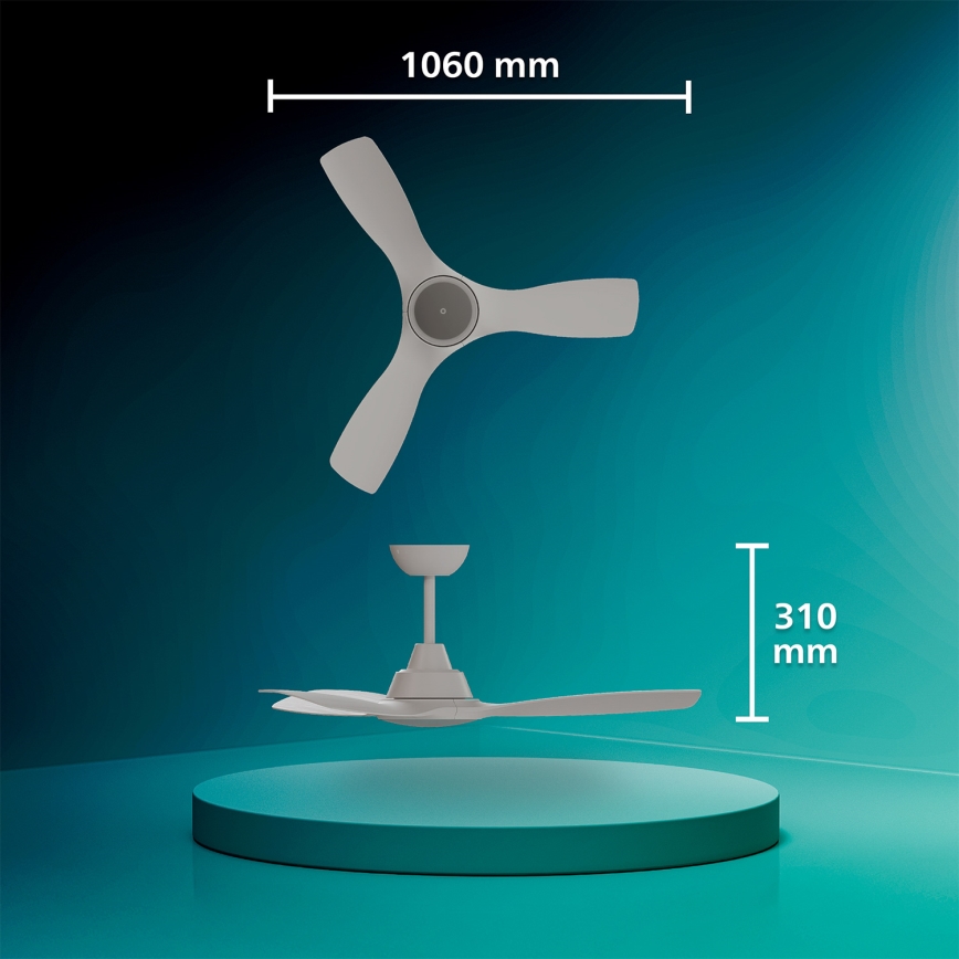 Philips - LED aptumšojams griestu ventilators OLAS LED/24W/230V Ø 106 cm balts + tālvadības pults