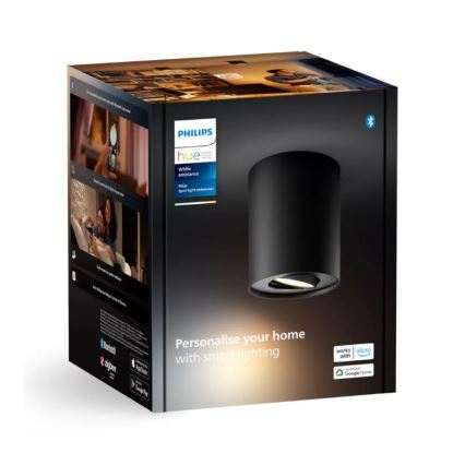 Philips - LED Aptumšojams starmetis Hue PILLAR 1xGU10/4,2W/230V 2200-6500K melna