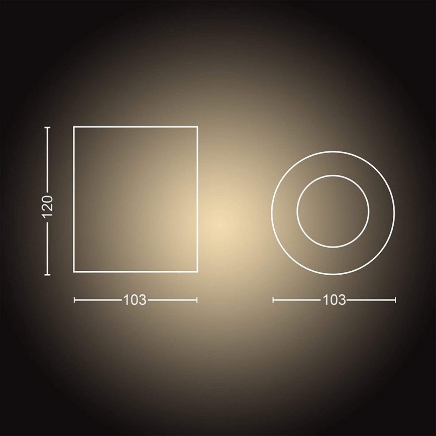 Philips - LED Aptumšojams starmetis Hue PILLAR 1xGU10/4,2W/230V 2200-6500K + tālvadības pults balta