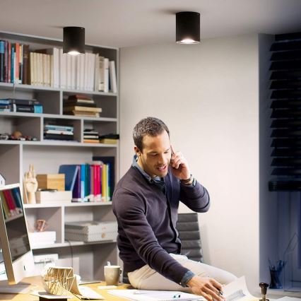 Philips - LED Aptumšojams starmetis Hue PILLAR 1xGU10/4,2W/230V 2200-6500K + tālvadības pults melna