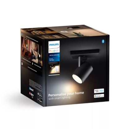 Philips - LED Aptumšojams starmetis Hue RUNNER 1xGU10/4,2W/230V 2200-6500K + tālvadības pults melna