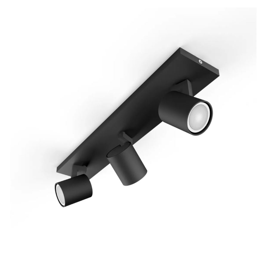 Philips - LED Aptumšojams starmetis Hue RUNNER 3xGU10/4,2W/230V 2200-6500K + tālvadības pults melna