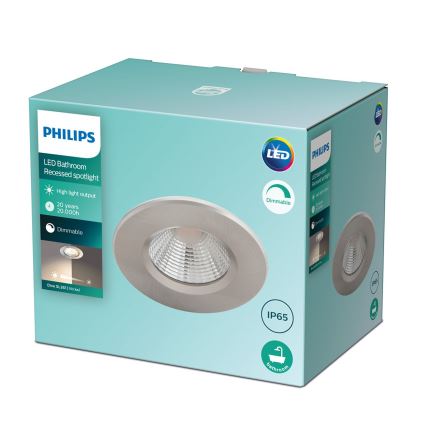 Philips - LED Aptumšojams vannas istabas gaismeklis LED/5.5W/230V 2,700K IP65