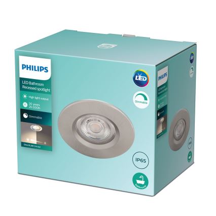 Philips - LED Aptumšojams vannas istabas gaismeklis LED/5W/230V 2,700K IP65