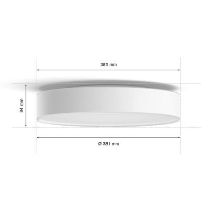 Philips - LED Aptumšojams vannas istabas gaismeklis Hue DEVERE LED/19,2W/230V IP44 d. 381 mm 2200-6500K + tālvadības pults