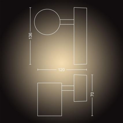 Philips - LED Aptumšojams vannas istabas sienas gaismeklis Hue ADORE 1xGU10/5W/230V IP44 + TP