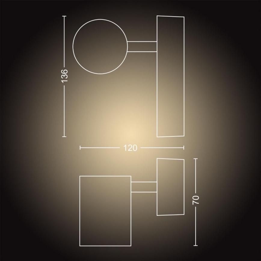 Philips - LED Aptumšojams vannas istabas sienas gaismeklis Hue ADORE 1xGU10/5W/230V IP44 + TP