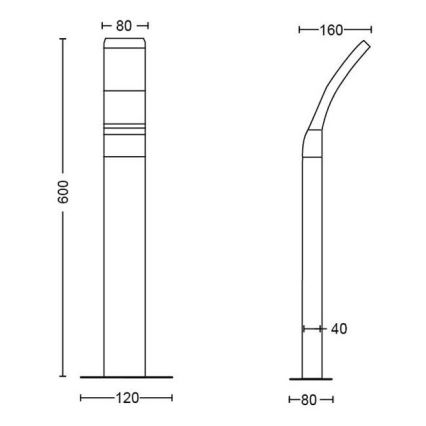 Philips - LED Āra lampa LED/12W/230V 2700K 60 cm IP44