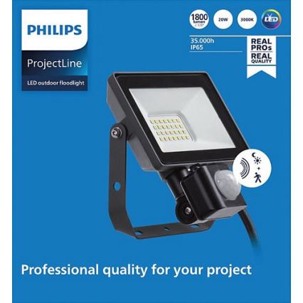 Philips - LED Āra prožektors ar sensoru PROJECTLINE LED/20W/230V IP65 3000K