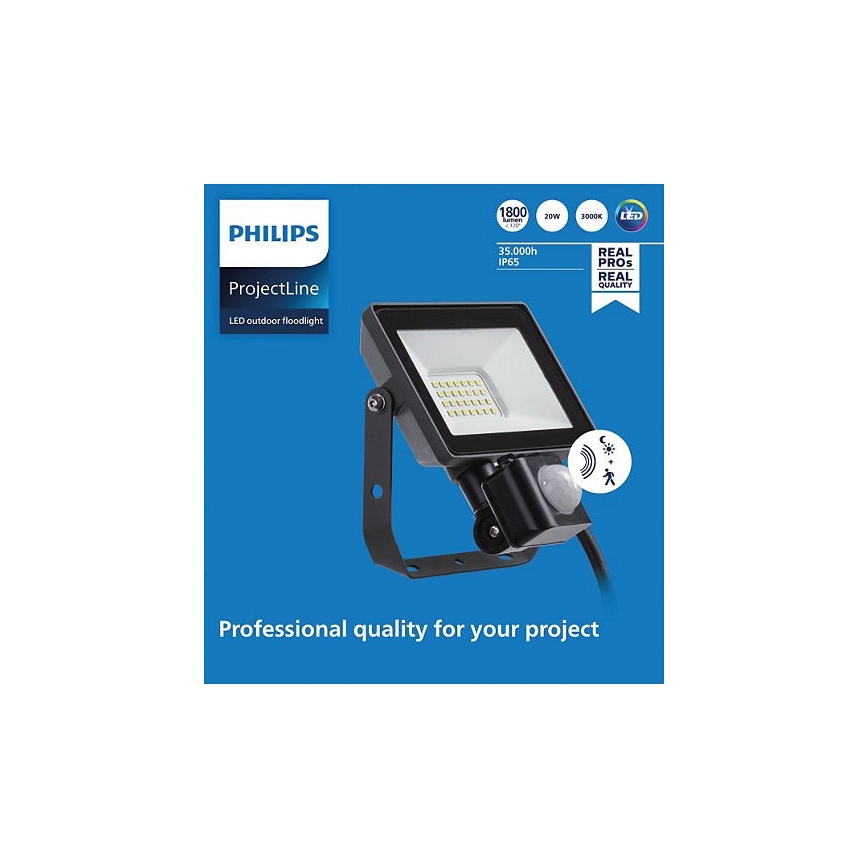 Philips - LED Āra prožektors ar sensoru PROJECTLINE LED/20W/230V IP65 3000K