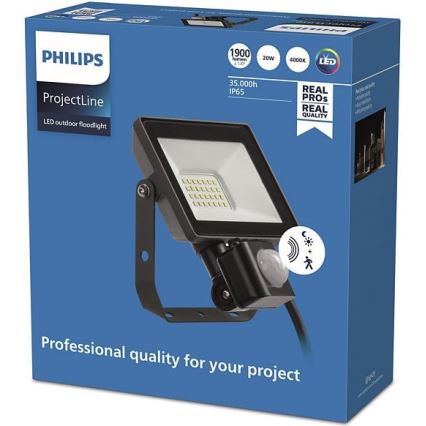 Philips - LED Āra prožektors ar sensoru PROJECTLINE LED/20W/230V IP65 4000K