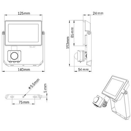 Philips - LED Āra prožektors ar sensoru PROJECTLINE LED/20W/230V IP65 4000K