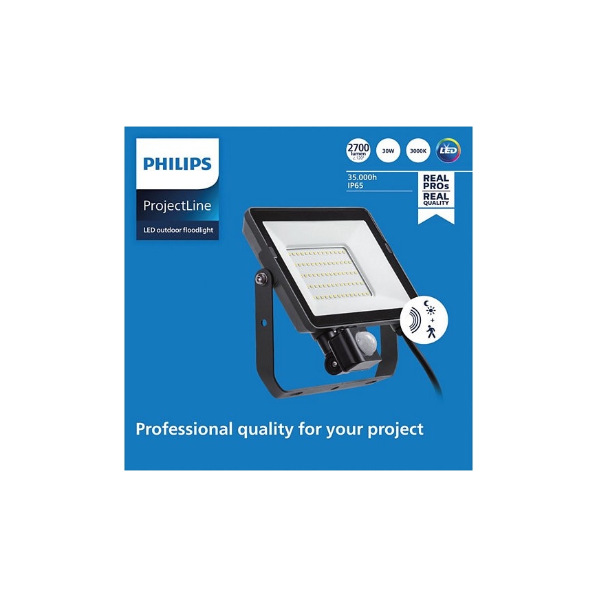 Philips - LED Āra prožektors ar sensoru PROJECTLINE LED/30W/230V IP65 3000K