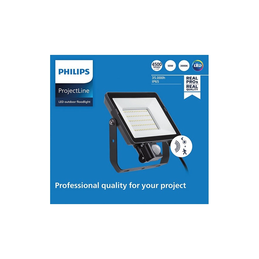 Philips - LED Āra prožektors ar sensoru PROJECTLINE LED/50W/230V IP65 3000K