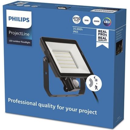 Philips - LED Āra prožektors ar sensoru PROJECTLINE LED/50W/230V IP65 4000K