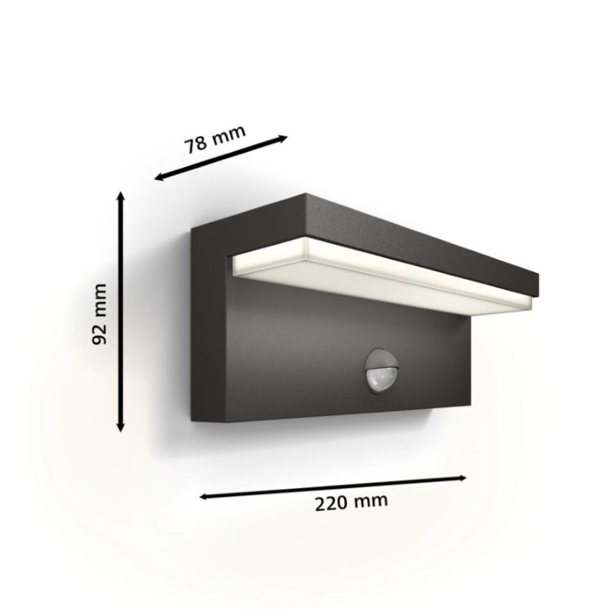 Philips - LED Āra sienas lampa ar sensoru BUSTAN LED/3,8W/230V 4000K IP44