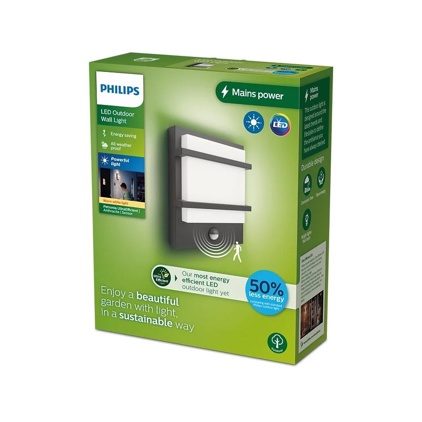 Philips - LED Āra sienas lampa ar sensoru PETRONIA LED/3,8W/230V IP44
